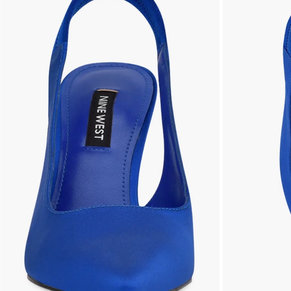 Nine West Blue Slingback Heels with Pointed Toe